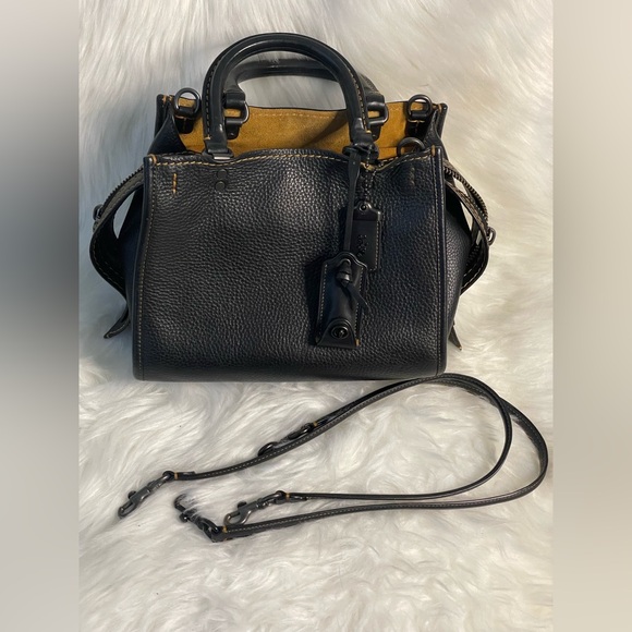 COACH 1941 Black Pebble Leather Rogue 25 Style #54536 - Picture 11 of 16